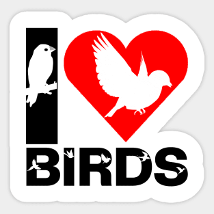 I Love Birds Sticker